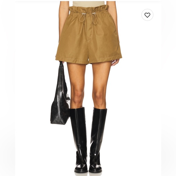 Agolde High Waist Tan Shorts - Picture 1 of 4